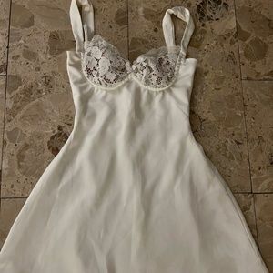House of CB ‘Adriana’ Ivory Satin and Lace Dress